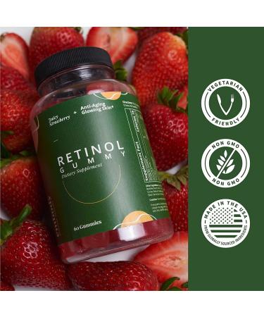 Embody Retinol Multivitamin Gummies - 60 Count Strawberry Flavor | Vitamin A Supplement for Anti-Aging, Acne, & Clear Skin | Hair, Skin & Nails Support with Biotin, Vitamin C, B12 & Zinc - Buy Online on GoSupps.com