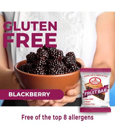 Betty Lou's Blackberry Fruit Bars - Pack of 12 | Gluten Free, Vegan, Non GMO | Healthy Snacks with All Natural Ingredients | 2 oz. Each, Individually Wrapped - Buy Online on GoSupps.com