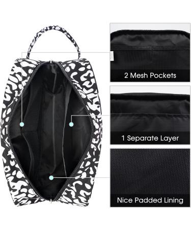 Women's Travel Toiletry Bag - Black Leopard Dopp Kit for Makeup & Accessories - Buy Online on GoSupps.com