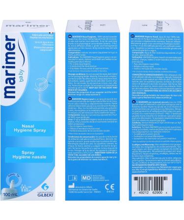 Marimer Baby Daily Saline Nasal Spray (3.38 fl oz / 100 ml) 0.9% Isotonic Natural Seawater for Nasal Cleansing & Moisture for Infants and Children - Buy Online on GoSupps.com