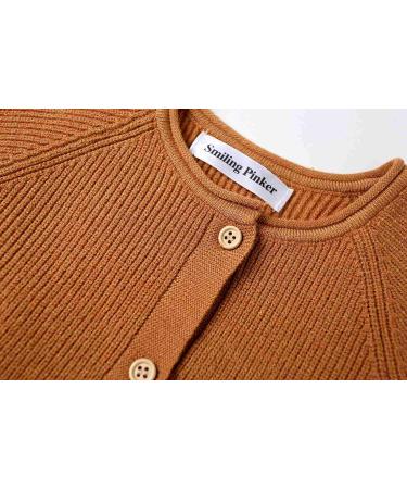 SMILING PINKER Toddler Girls Knit Cardigan 12-24 Months Camel - Soft Warm Sweaters with Pockets - Buy Online on GoSupps.com