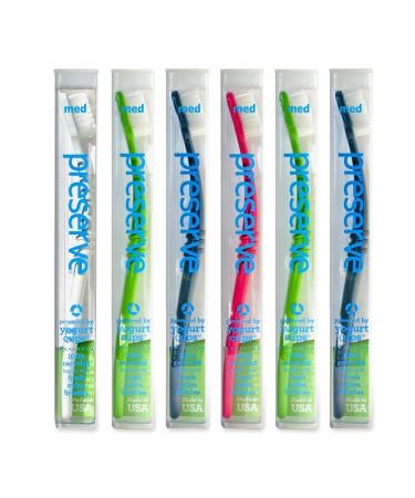 Preserve Toothbrush in Travel Case, Medium - 6 ct
