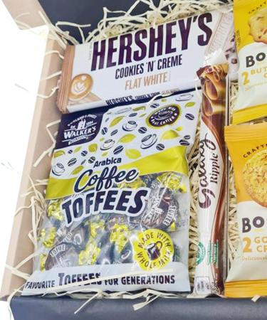 Inside the Box Gifts Coffee Gift Box with Biscuits and Chocolates (Coffee with Biscuits Sweets & Chocolate Flat Box) | Birthday Thank you Thinking of You Gift idea for Wife Mum Friend - Buy Online on GoSupps.com