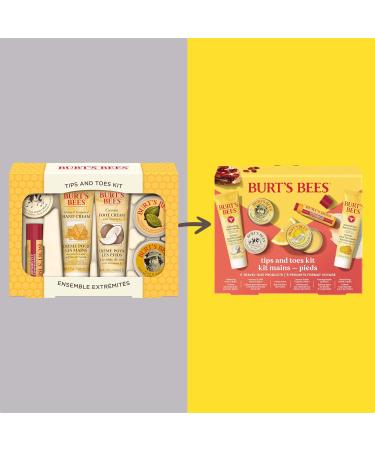 Burt's Bees Valentine's Day Gifts Ideas Tips and Toes Kit 6 Travel Size Products - Pomegranate Moisturizing Lip Balm 2 Hand Creams Foot Cream Cuticle Cream and Hand Salve Tips & Toes Set 6 Count - Buy Online on GoSupps.com