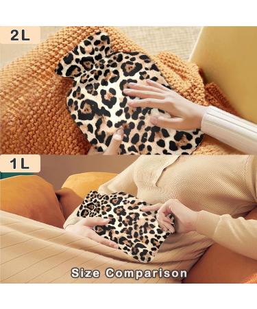 Buy Naanle Leopard Pattern Hot Water Bottle - 2L Transparent Bed Warmer for Pain Relief & Cold Therapy - Buy Online on GoSupps.com