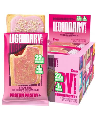 Legendary Foods 22g Protein Pastry 0g Added Sugar Low Carb Gluten Conscious Keto Snack Ideal for Glucose Management Includes Whey Protein Isolate 8 Pack Cherry Crumble Frosted Cherry Crumble