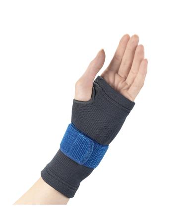 OTC Wrist Brace Compression Recovery Gel Insert Encircling Strap Gray (Left Hand) Large