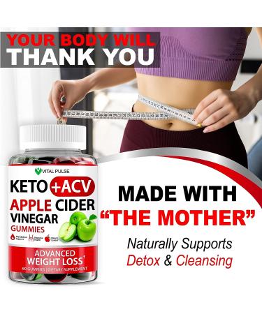 Keto ACV Gummies for Weight Management - Apple Cider Vinegar Supplement for Detox, Digestion & Cleansing - Ginger & Green Apple Flavored Keto Gummies - Buy Online on GoSupps.com