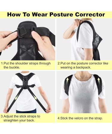 Posture Corrector for Men & Women | Adjustable Back Brace & Support Belt for Neck Back & Shoulder Pain Relief - Buy Online on GoSupps.com