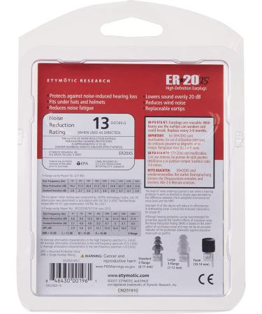 Etymotic ER20XS Motorsport Earplugs - High-Definition Noise Reduction for Helmets | Clear Stem & Frost Tip | International Shipping Available - Buy Online on GoSupps.com