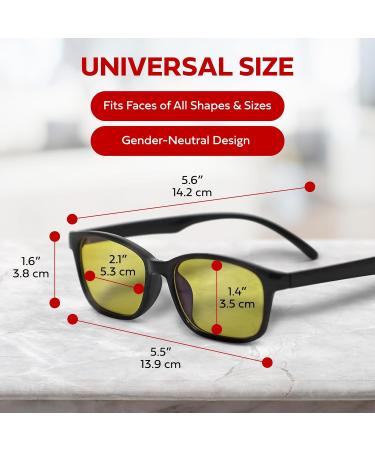 Bluelight Gaming Glasses - Amber Blue Light Blocking Glasses for Men & Women | Night Driving Protection from Strain & Fatigue - Buy Online on GoSupps.com