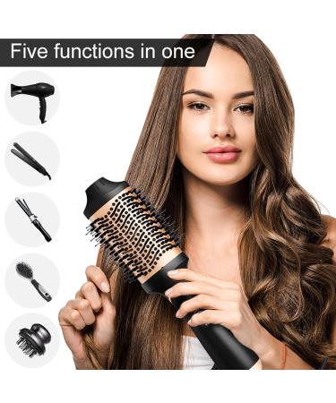 Hair Dryer Brush Hair Dryer and Volumizer Hot Air Styler Brush Professional Negative Ion Anti-Frizz Hair Dryer Styler Brush for Hair Straightening Curling and Styling.(Golden) - Buy Online on GoSupps.com