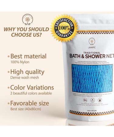 Premium Blue African Bath Sponge - Long Exfoliating Body Scrubber & Back Scrubber for Daily Use - Buy Online on GoSupps.com