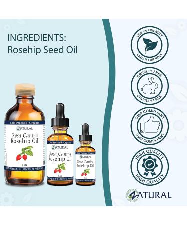 Buy Zatural ROSA CANINA Organic Rosehip Oil - Cold Pressed Face Nails Hair & Skin Oil (4 oz) - Natural Skincare Solution - Buy Online on GoSupps.com