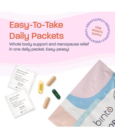 Binto Complete 4-in-1 Multi-Symptom Menopause Relief Kit Supplements - 1 Month Supply - Multivitamins with Omega-3 Ashwagandha and Probiotics/Prebiotic Fiber Blend - Non-GMO - Buy Online on GoSupps.com