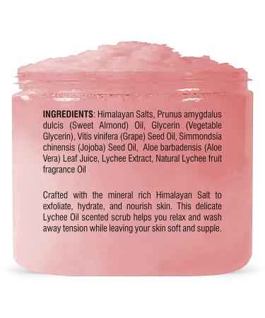 Botanic Hearth Himalayan Salt Body Scrub with Lychee Oil - Natural Exfoliating Scrub for Acne, Cellulite, Scars - 16 oz - Buy Online on GoSupps.com