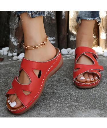 JWSVBF Orthotic Sandals for Women - Bunion Wide Width Low Heel Black Beach Slippers - Buy Online on GoSupps.com