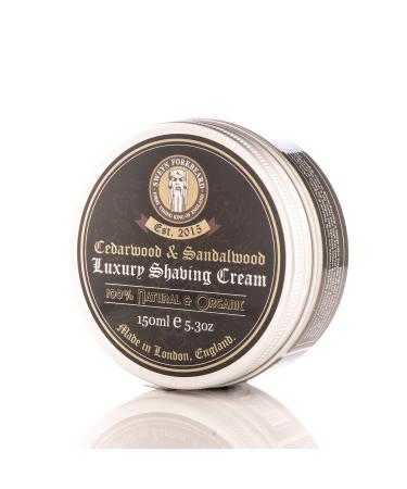 Organic Shaving Cream Cedarwood & Sandalwood Sweyn Forkbeard 150ml - 100% Organic Shaving Cream for Men Made in London