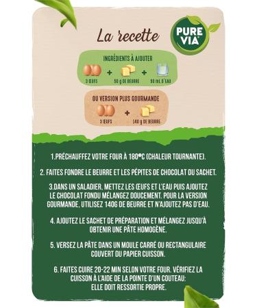 Pure Via - Preparation for Brownie - Less than 60% sugar - 337g - Buy Online on GoSupps.com