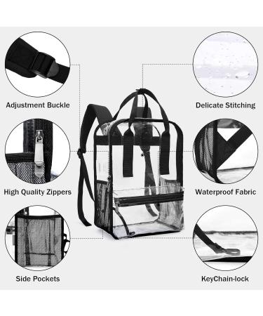 Mommore Heavy Duty Clear Backpack | Durable See Through Bookbag for School Work | Large, Black - Buy Online on GoSupps.com