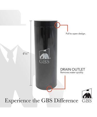 GBS 21mm Vegan Synthetic Shaving Brush with Travel Canister - Black Handle - Perfect Addition to Wet Shaving Set - Buy Online on GoSupps.com