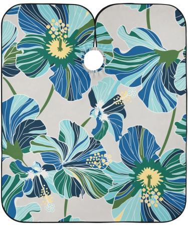 Waterproof Barber Cape - Blue Flower & Cheetah Haircut Bib for Men & Women | Unisex Hair Cutting Cape - Buy Online on GoSupps.com