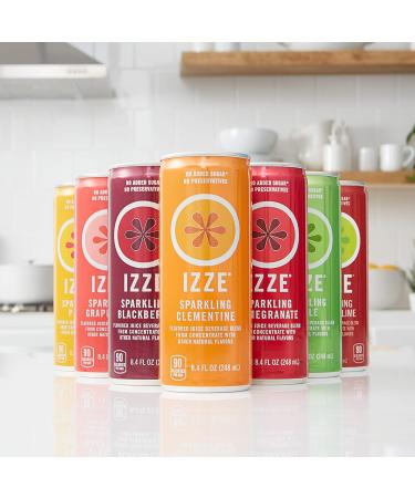 IZZE Sparkling Juice Variety Pack - 12 Count, 8.4 oz Cans (3 Flavors) - Buy Online on GoSupps.com