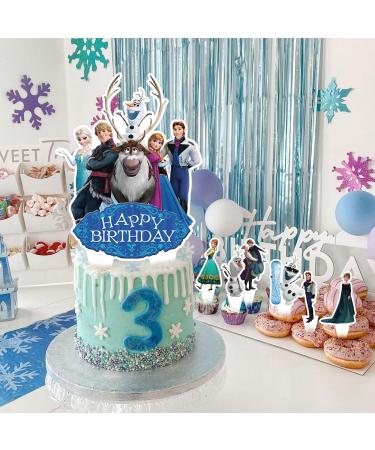 37 Pieces Cake Topper Themed Party Supplies Cupcakes Kids Birthday Decorations Snow Princess Cake Decorations for Cartoon Party Supplies Decor - Buy Online on GoSupps.com