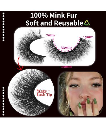 HeyAlice 5D Human Hair Look Cat Eyelashes - 100% Mink Lashes Natural Look False Eyelashes Fluffy 15mm Wispy Eye Lashes Pack - Buy Online on GoSupps.com