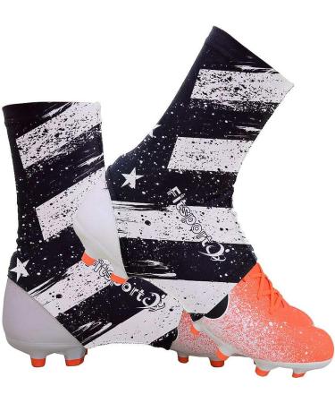 FITSPORT Football Spats - Cleat Socks for Football, Soccer, Baseball & Softball - Black & White (Small-Medium) - Buy Online on GoSupps.com