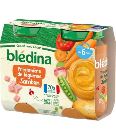 Bl dina - Small baby jars - Spring of vegetables Ham - 70% French ingredients - From 6 months - 12 jars of 200g - Buy Online on GoSupps.com