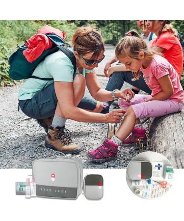 Medicine Pocket Travel Pharmacy Bag - Large Capacity Waterproof Emergency Storage | 2-Pack Gray First Aid Bags for Travel Home & Office - Buy Online on GoSupps.com