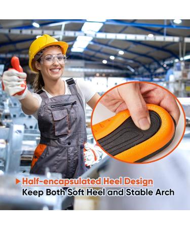 FOOTSECRET Orthotic Insoles for Heel Pain Relief (L Men 9.5-11.5/Women 10.5-12.5, Orange) - Ideal for Long Time Standing - Buy Online on GoSupps.com