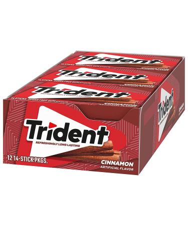 Trident Cinnamon Sugar Free Gum  14 Count (Pack of 12) (168 Total Pieces) - Buy Online on GoSupps.com
