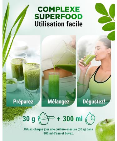 Daily Greens & Fiber Powder - Combinaison de fibres & superfoods - psyllium spiruline moringa herbe d'orge inuline fibre de pomme extrait de curcuma fibre d'accia l cithine (600g Pomme verte) Pomme verte 600 g (Lot de 1) - Buy Online on GoSupps.com