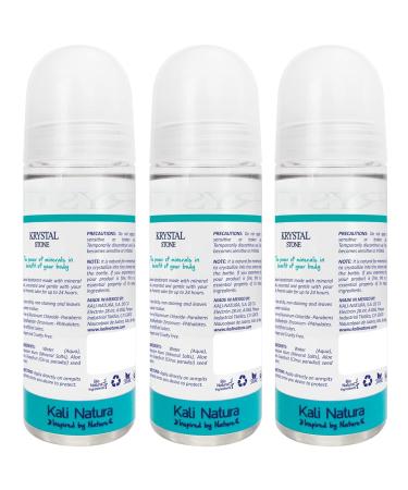 Natural Mineral Salts Deodorant Roll-On (3-Pack) | Fragrance-Free Vegan & Sensitive Skin-Friendly | Clear & Clean Beauty Formula - Buy Online on GoSupps.com