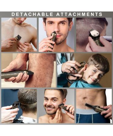 Hatteker 8 in 1 Beard Trimmer Kit - Professional Electric Razor for Men, Waterproof T-Blade Trimmer for Face, Nose, Ear and Body Grooming - Cordless and Zero Gapped - Buy Online on GoSupps.com