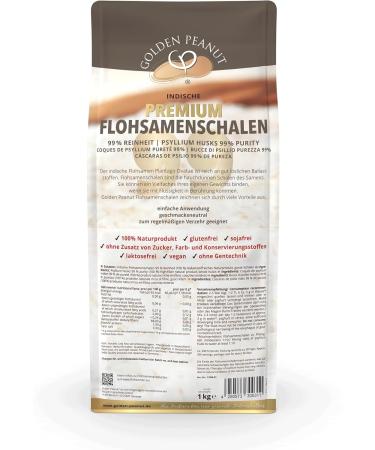 Buy GOLDEN PEANUT Psyllium Husks 1 kg - 99% Purity Natural High Fiber Vegan Supplement from India - Best Swelling Number - Buy Online on GoSupps.com