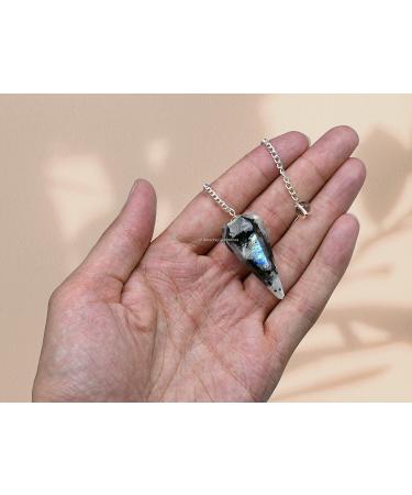 Crystal Pendulum for Divination - Dowsing Pendulum with Chakra Chain and Crystal Ball for Reiki Healing and Crystal Grid Meditation Rainbow Moonstone - Buy Online on GoSupps.com