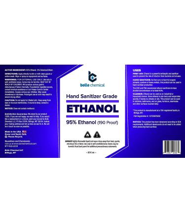 Medical Grade 95% Ethanol for Hand Sanitizer Production - No Methanol - 32oz - Buy Online on GoSupps.com