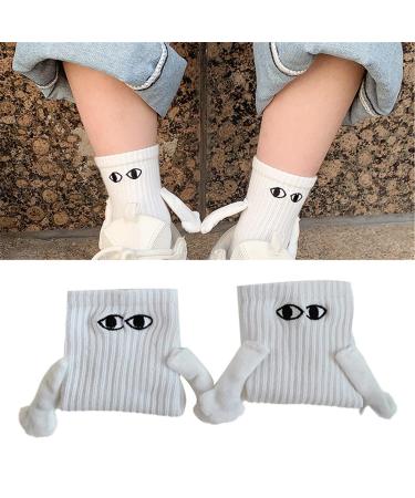 Magnetic Sucktion 3D Doll Couple Socks Couple Holding Hands Funny Socks Hand In Hand Socks Magnetic Holding Hands Socks White