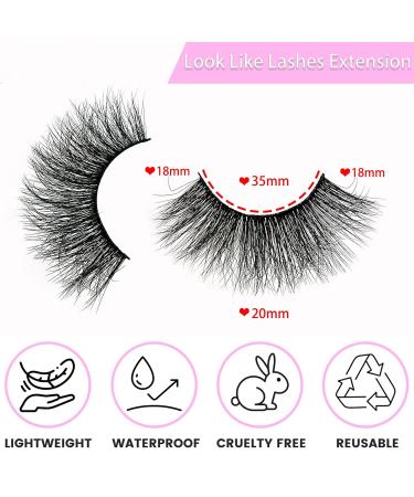 Fluffy Faux Mink Wispy False Eyelashes - 20MM Long, Thick Volume, Lightweight - 5 Pairs (5-07) - Buy Online on GoSupps.com