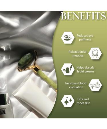 Jade Face Roller Kit - Green Gua Sha Roller Scraper Sponge Candle & Essential Oil for Radiant Skin Care - Buy Online on GoSupps.com