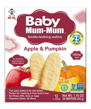 Baby Mum-Mum Rice Rusks Apple & Pumpkin 24 Pieces (Pack of 6) - Gluten-Free, Allergen-Free, Non-GMO Rice Teether Cookie - Buy Online on GoSupps.com