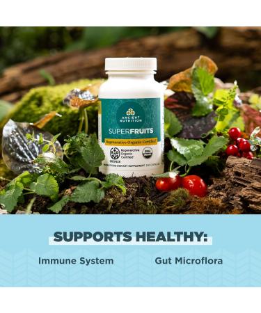 Ancient Nutrition Regenerative Organic Certified SuperFruits Capsules Supports Gut and Immune System Health Made with Probiotics Dragonfruit Mulberry and Goji 60 Count - Buy Online on GoSupps.com
