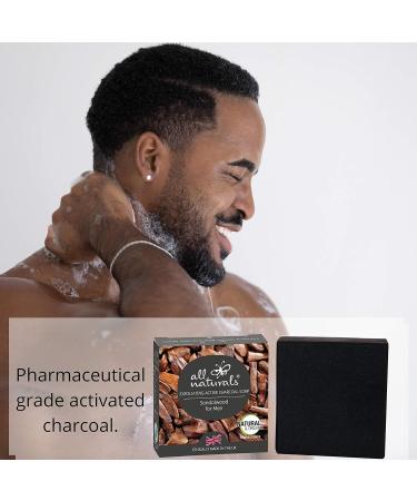 Men's All Natural Soap Bar with Virgin Coconut Oil and Cocoa Butter - Sandalwood Scent | Organic Hand, Face, and Body Wash 100g - Buy Online on GoSupps.com