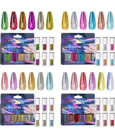 Lot de 6 poudres holographiques pour ongles - D coration artistique - Effet miroir m tallique - Pour manucure et p dicure 02style - Buy Online on GoSupps.com