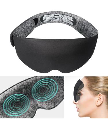 EEMOL Sleep Mask 3D Contoured Cup Side Sleep Mask 100% Blackout Eye Mask Soft Comfort Eye Shade Cover for Lash Extensions Side Sleeper Travel Yoga Nap odorless