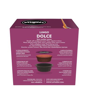 Buy Lavazza A Modo Mio Lungo Dolce - 16 Arabica Coffee Capsules Medium Roast 100% Arabica Intensity 6/13 | International Shipping Available - Buy Online on GoSupps.com