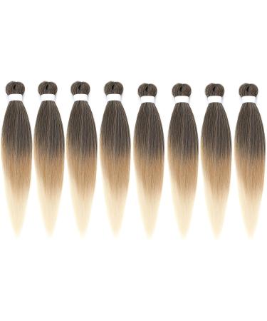 LDMY Pre-Stretched Braiding Hair Extensions - 8PCs 26 Ombre Brown Blonde Synthetic Kanekalon Hair for Braiding - Lightweight 90g/PC - Buy Online on GoSupps.com